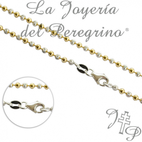 TWO-TONE CHAIN GOLD AND RHODIUM PLATED 2MM
