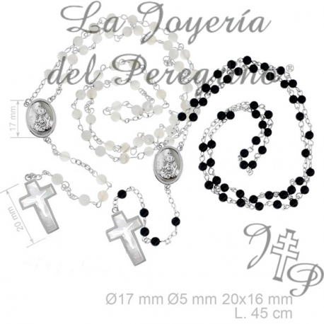 ROSARY SILVER PEARL P 14000